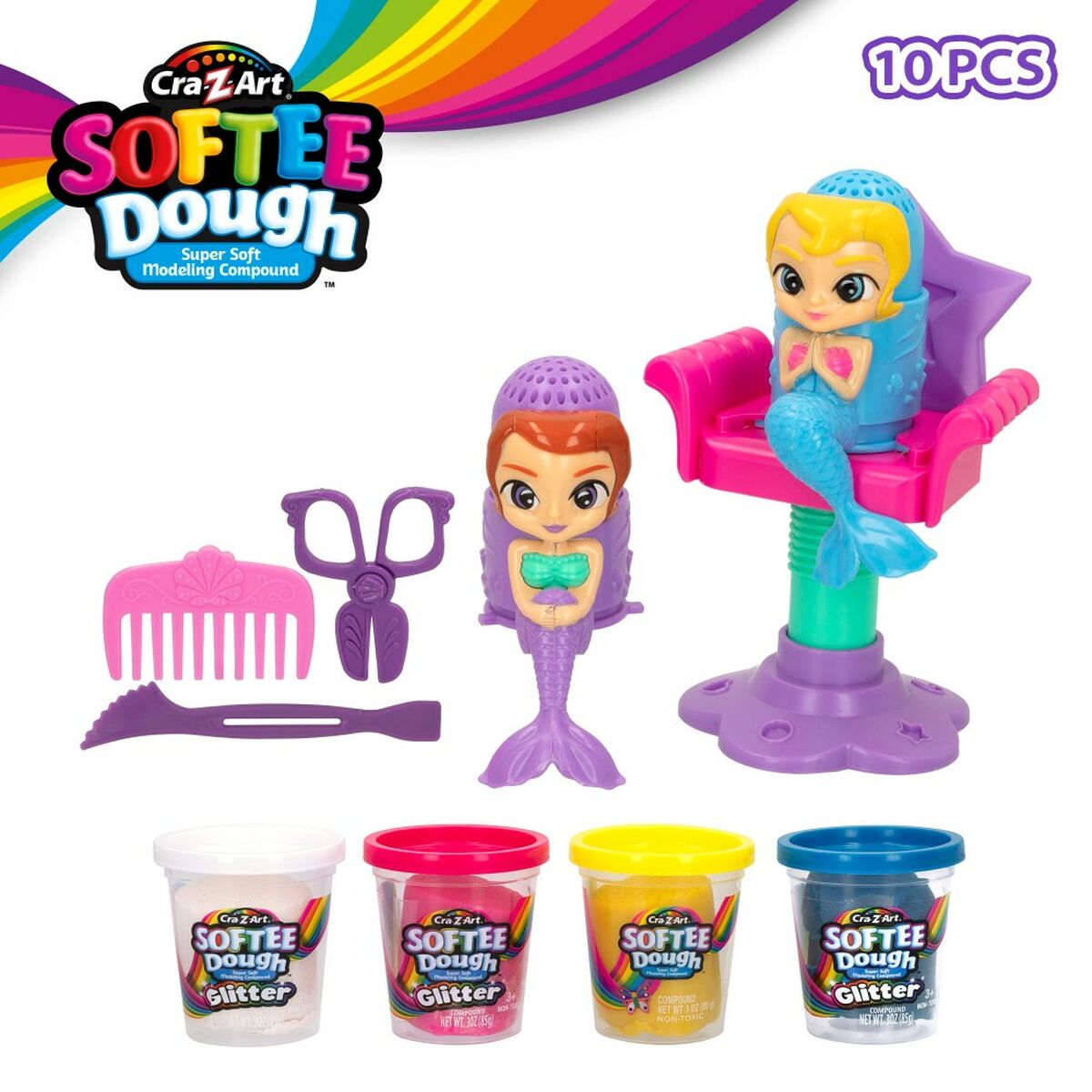 Juego de Plastilina Cra-Z-Art Softee Dough Pelo sirenas (4 Unidades)  Comprati.