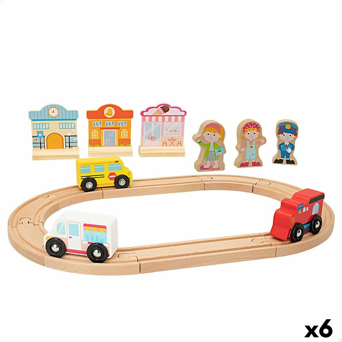 Tren con Circuito Woomax 6 Unidades 39 x 1 x 26 cm  Comprati.