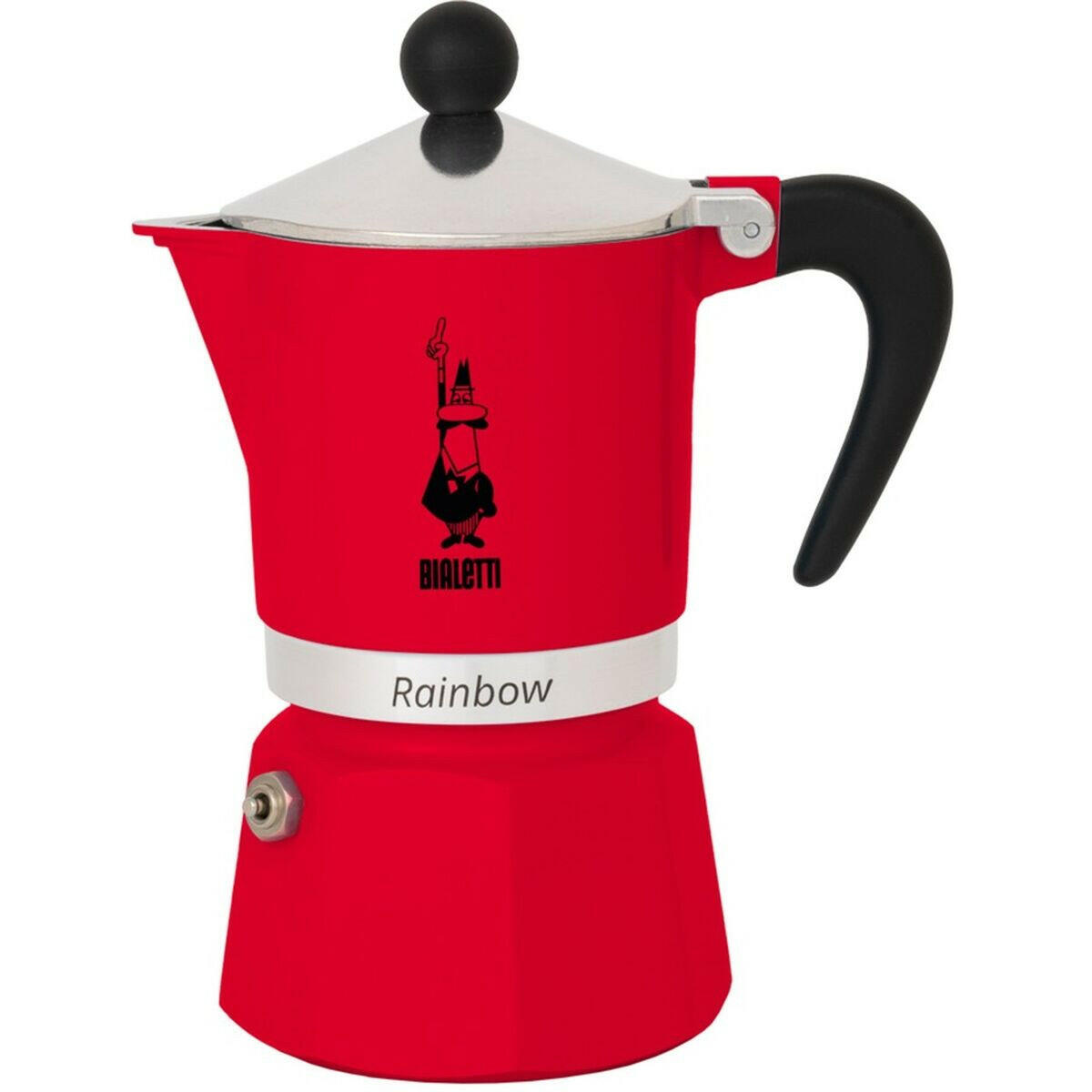 Cafetera Italiana Bialetti Rainbow Rojo Metal Aluminio 60 ml  Comprati.