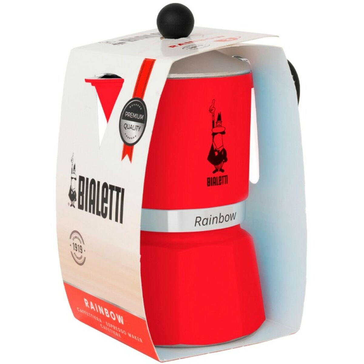 Cafetera Italiana Bialetti Rainbow Rojo Metal Aluminio 60 ml  Comprati.