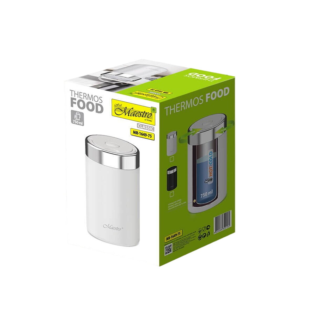 Termo Feel Maestro MR-1649-75-WHITE Blanco Acero Inoxidable 750 ml  Comprati.