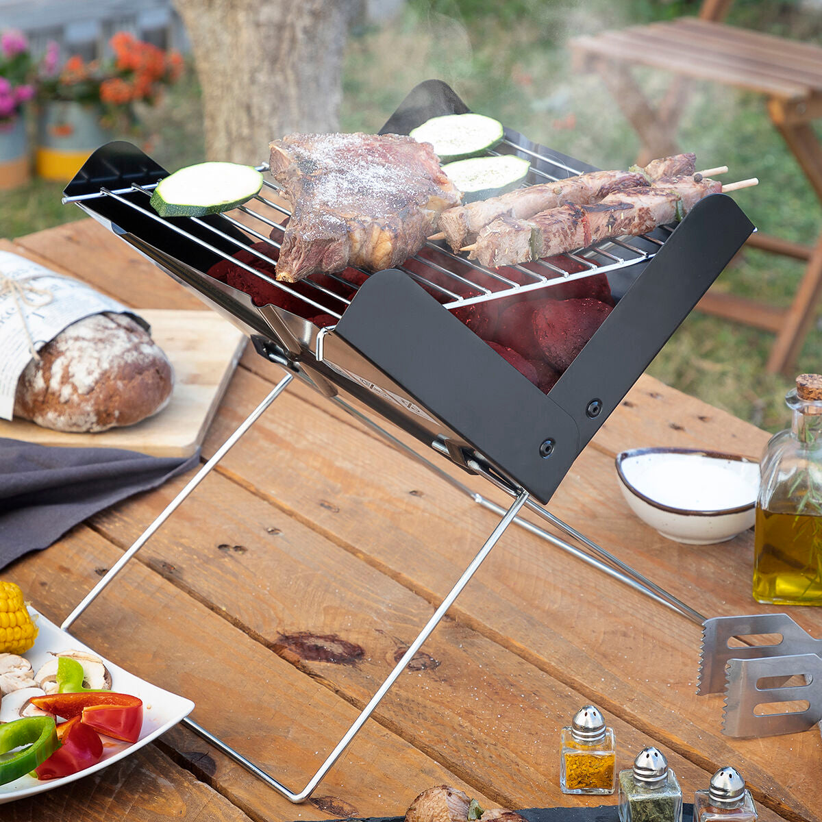 Mini Barbacoa Plegable Portátil para Carbón Foldecue InnovaGoods  Comprati.